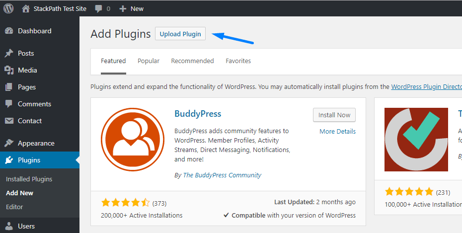 WordPress Upload New Plugin