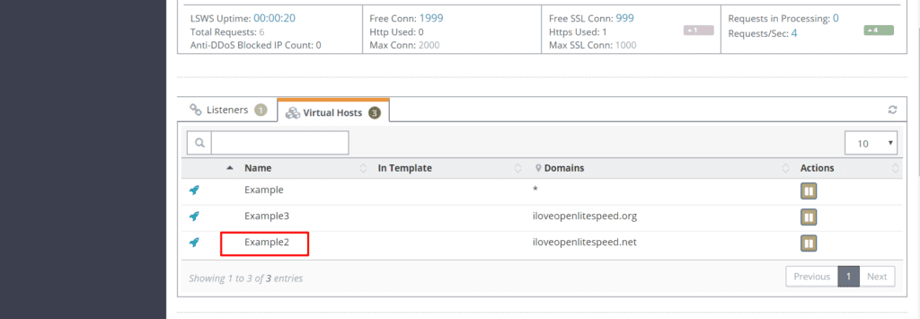 OpenLiteSpeed Virtual Hosts