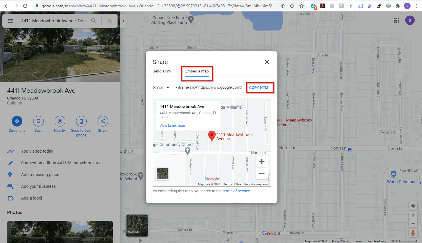 Google Maps Embed HTML