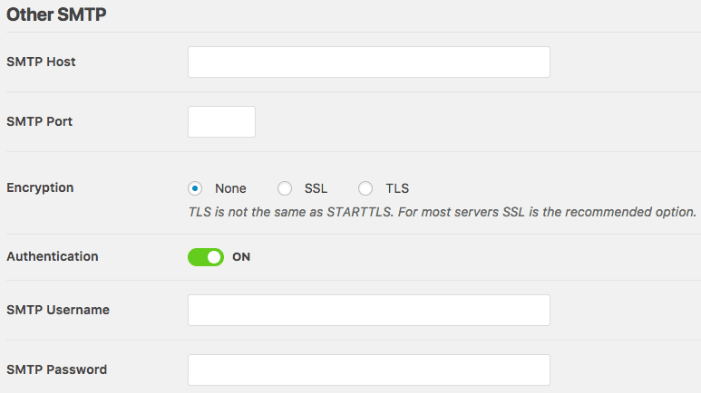 Other SMTP Settings