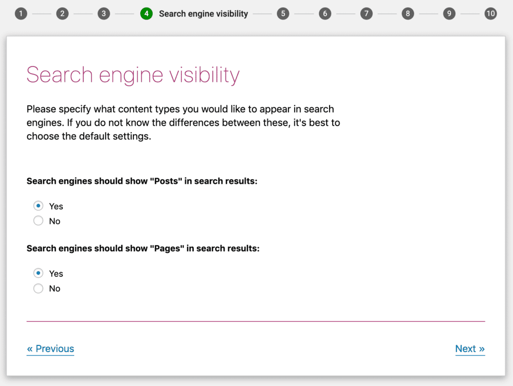 Yoast SEO Search Engine Visibility