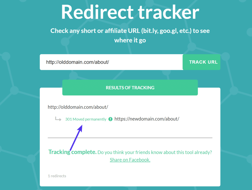 Change Domain Redirect Tracker Results